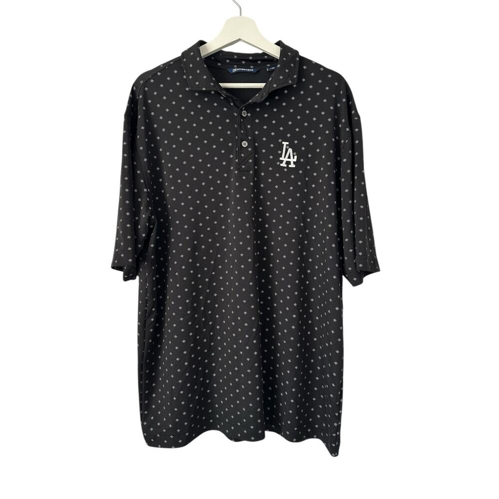 LA Dodgers Cutter & Buck Black Polo Shirt size Large Tall